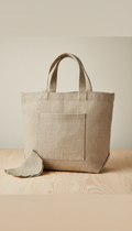 Classic hemp tote with deep pocket