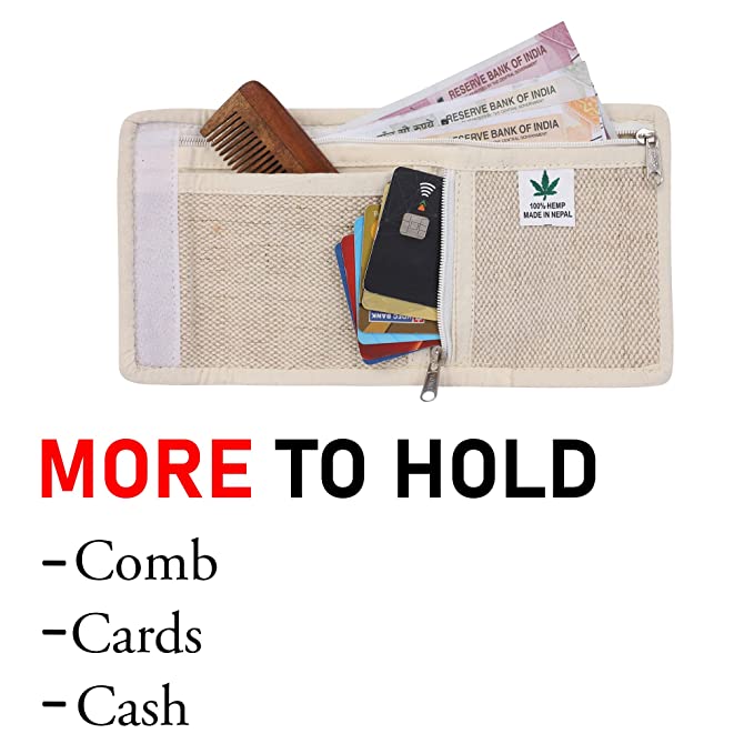 Pure Hemp Eco Friendly Handmade Slim Wallet for Men & Women