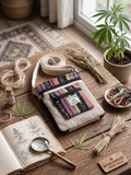 Pure Hemp 100% Hemp Crossbody Bag, 9x8 inch, Boho Stripe
