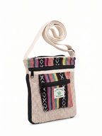Pure Hemp 100% Hemp Crossbody Bag, 9x8 inch, Boho Stripe