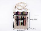 Pure Hemp 100% Hemp Crossbody Bag, 9x8 inch, Boho Stripe