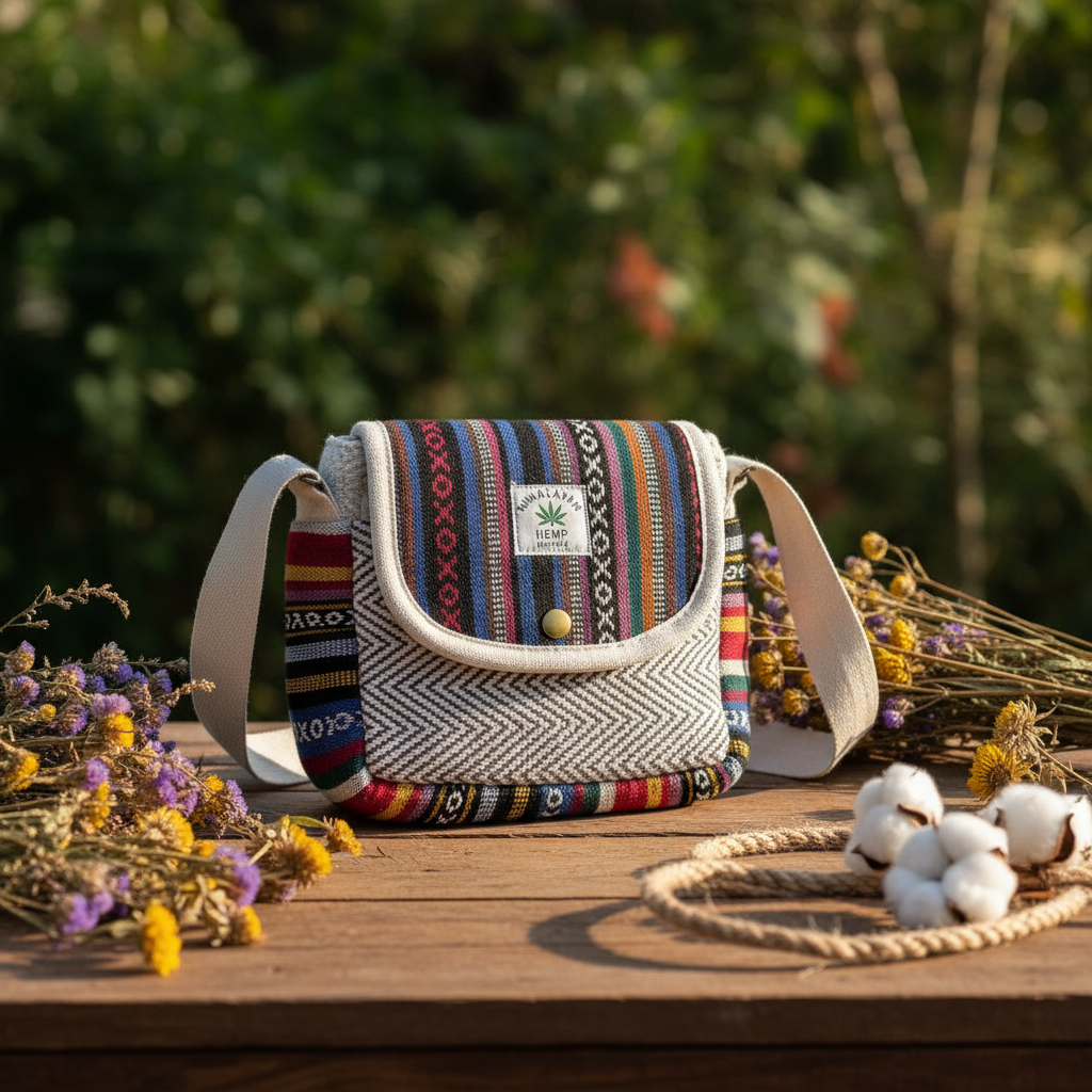 Crossbody Bag, Unisex Boho Style Sling Bag