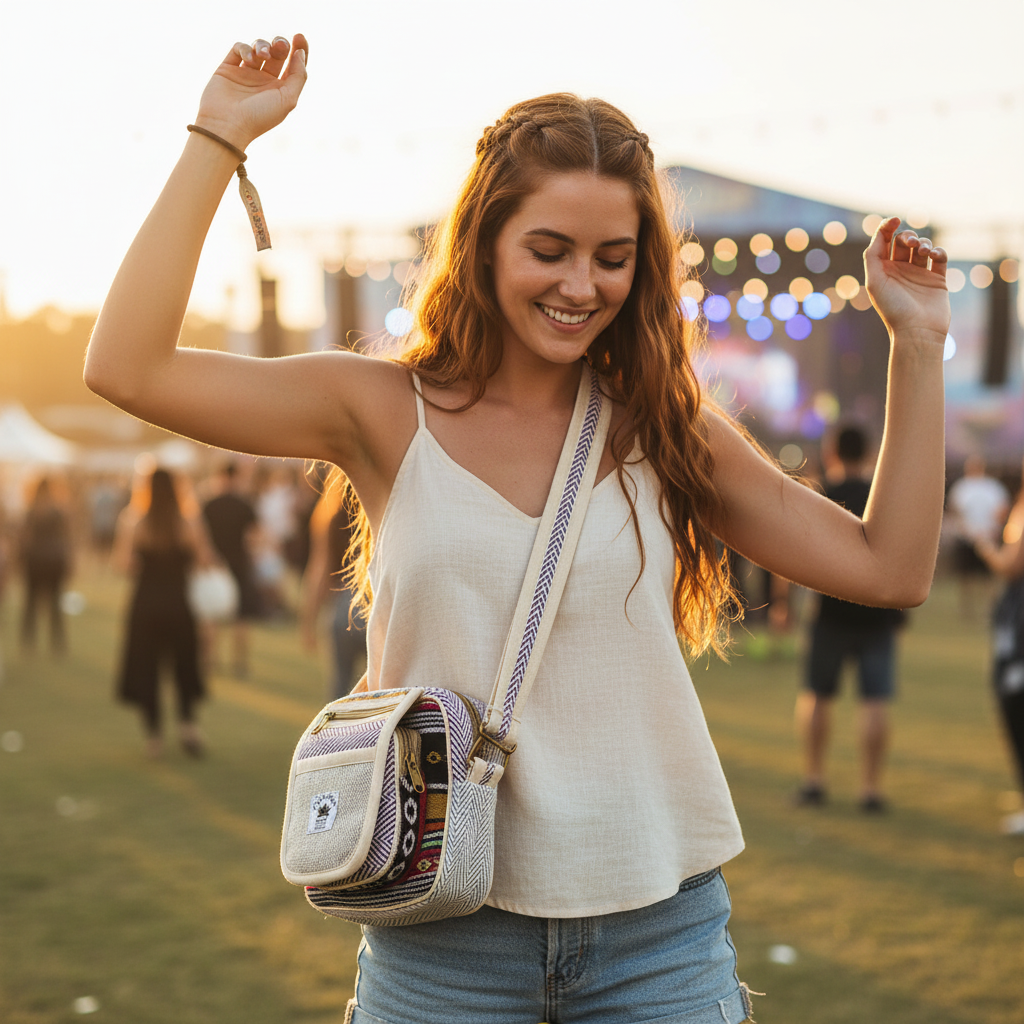 Pure Hemp and Natural Hemp Crossbody Bag