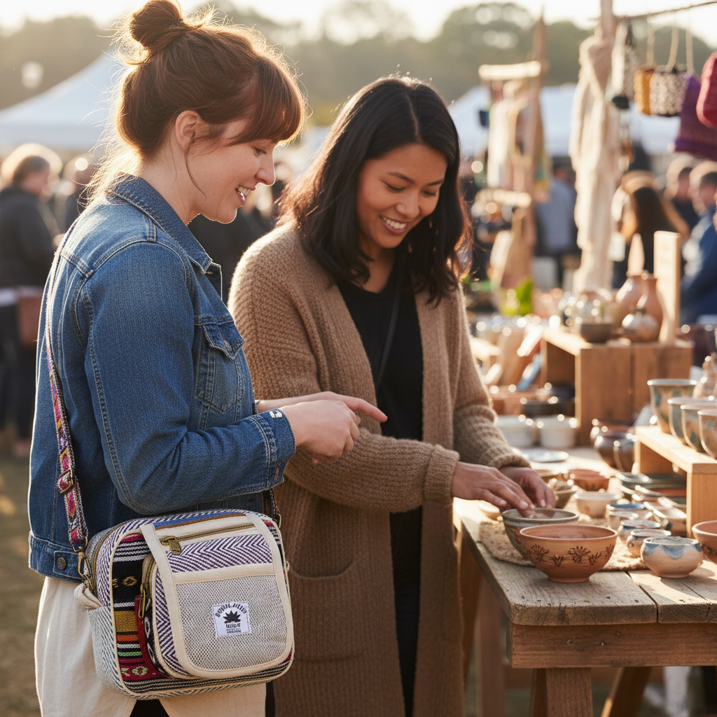 Pure Hemp and Natural Hemp Crossbody Bag