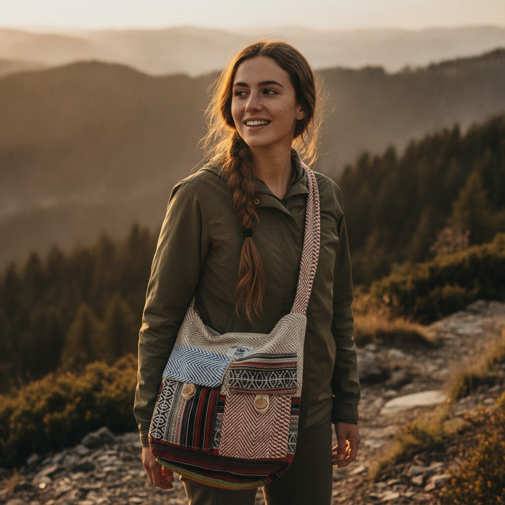 Pure Hemp Sling Bag for Men & Women | Eco Friendly Handmade Crossbody Bag