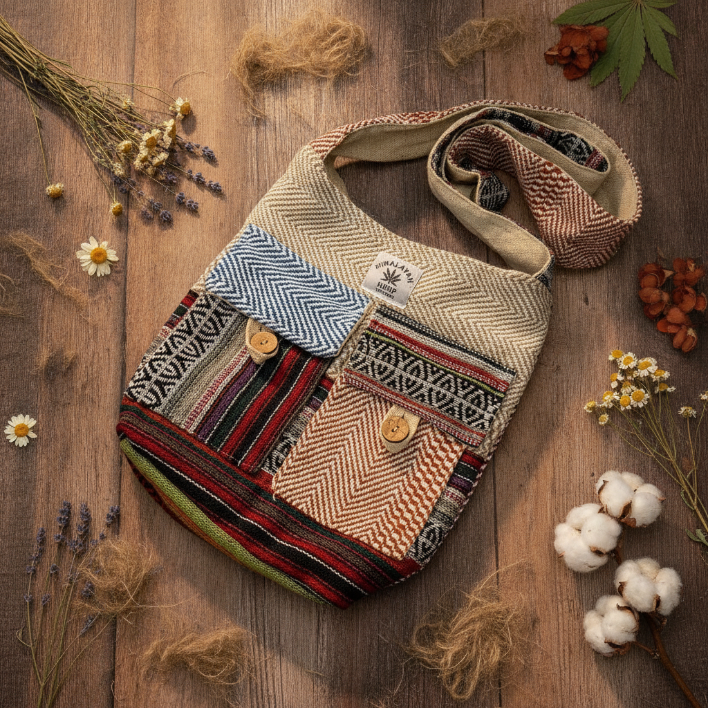 Pure Hemp Sling Bag for Men & Women | Eco Friendly Handmade Crossbody Bag