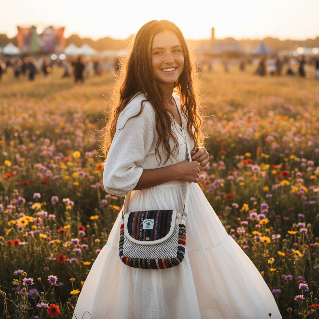 Crossbody Bag, Unisex Boho Style Sling Bag