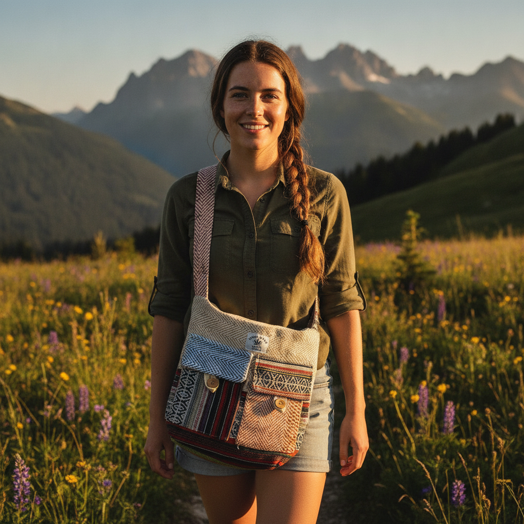 Pure Hemp Sling Bag for Men & Women | Eco Friendly Handmade Crossbody Bag