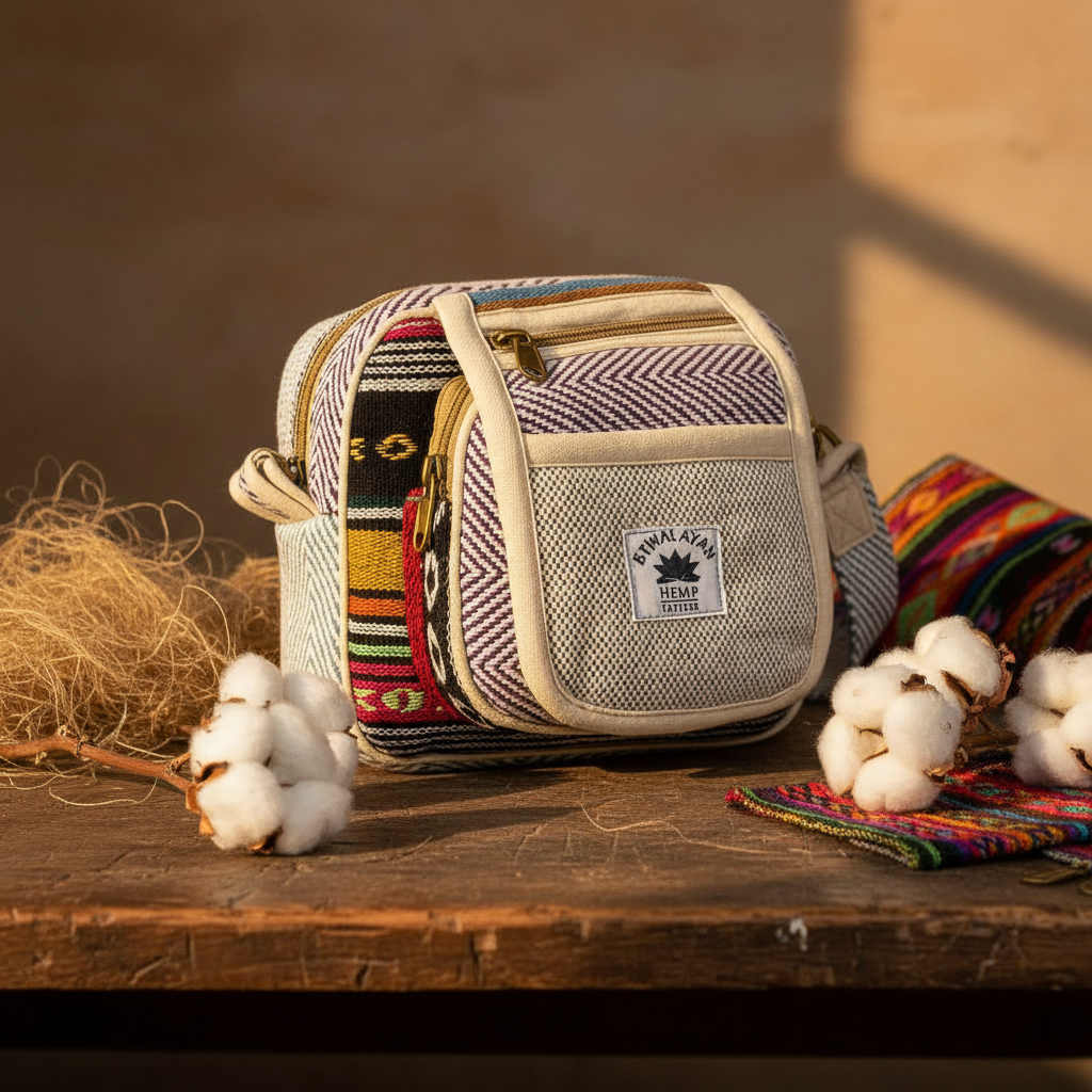 Pure Hemp and Natural Hemp Crossbody Bag