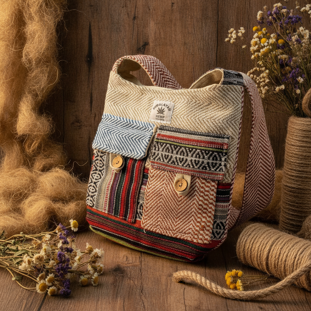 Pure Hemp Sling Bag for Men & Women | Eco Friendly Handmade Crossbody Bag